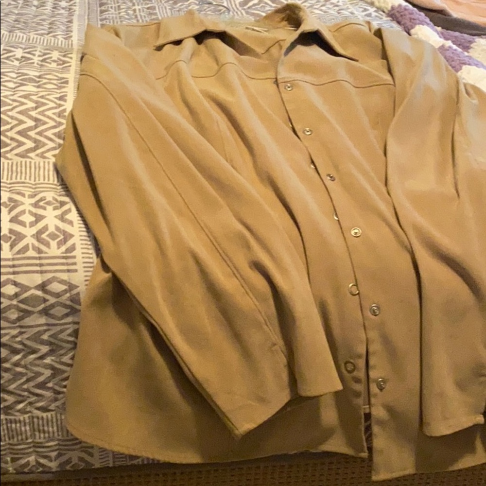 Tan spandex and polyester jacket